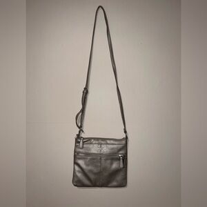 Franco Sarto Metallic Silver Crossbody Bag